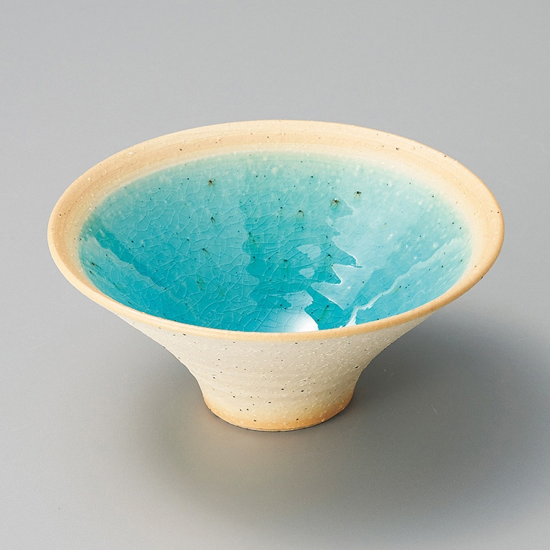 山万 07423-660 焼〆ブルー4.5ソリ鉢  1個（ご注文単位1個）【直送品】