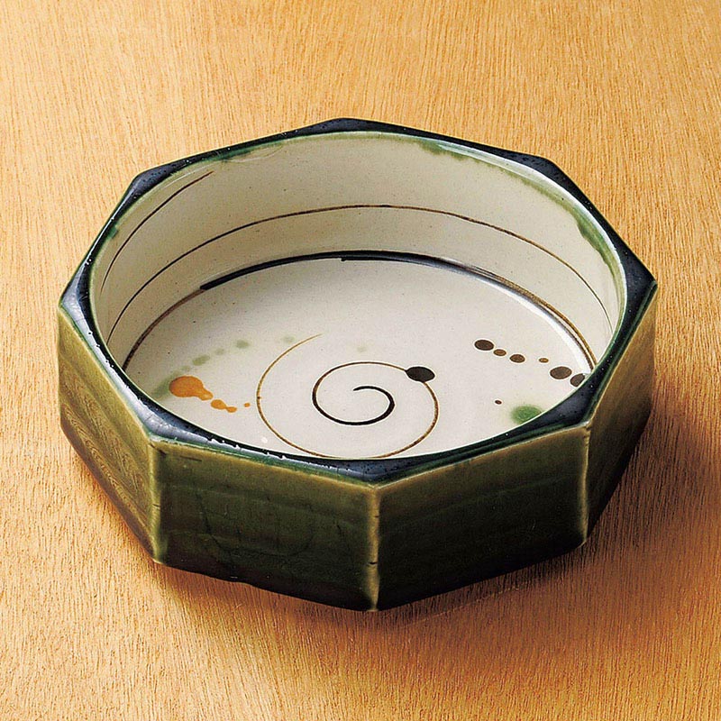 山万 07222-130 織部弥七田風八角向付  1個（ご注文単位1個）【直送品】