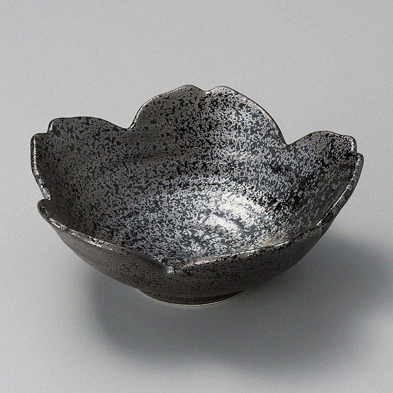 山万 08017-310 黒釉桜鉢  1個（ご注文単位1個）【直送品】