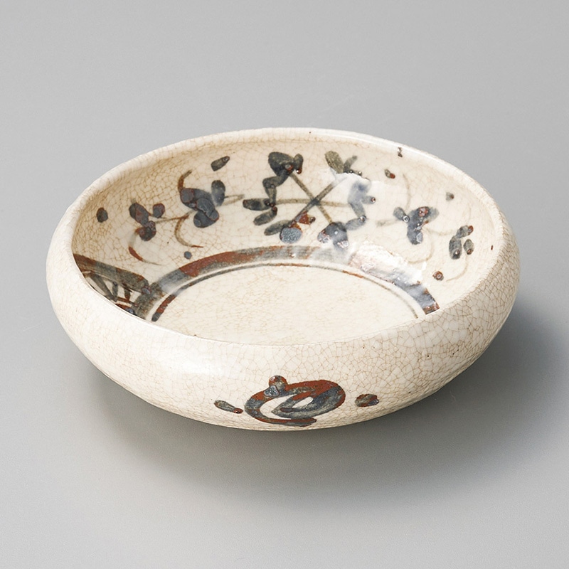 山万 07406-140 渋入水車沓形丸向付  1個（ご注文単位1個）【直送品】