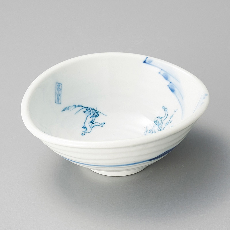 山万 07508-100 塗付鳥獣戯画たわみ鉢(小)  1個（ご注文単位1個）【直送品】