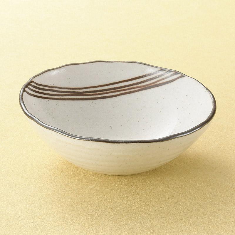 山万 07515-330 志野流線丸盛鉢 中 1個（ご注文単位1個）【直送品】