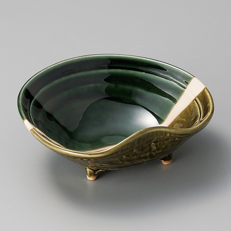 山万 07706-570 織部塗分片押5.0鉢  1個（ご注文単位1個）【直送品】