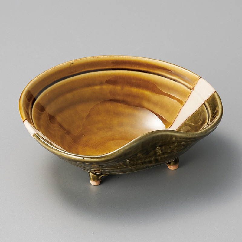 山万 07705-570 黄瀬戸塗分片押5.0鉢  1個（ご注文単位1個）【直送品】