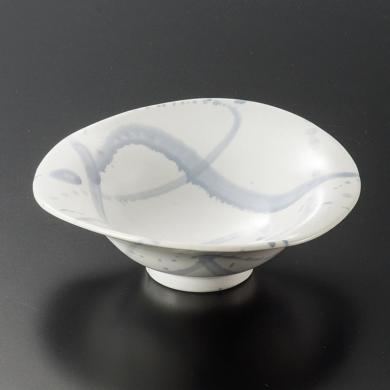 山万 07520-130 白マット呉須散らしなぶり向付  1個（ご注文単位1個）【直送品】