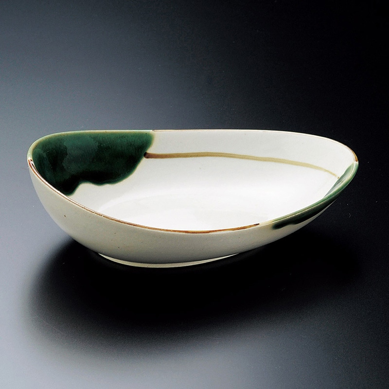 山万 07524-550 織部流し変型小鉢  1個（ご注文単位1個）【直送品】