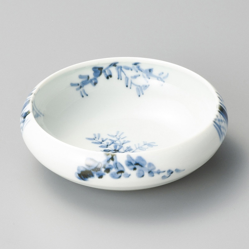 山万 07403-140 薄青磁染付くつ型丸向付  1個（ご注文単位1個）【直送品】