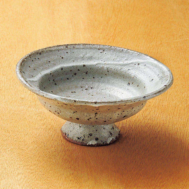 山万 07416-660 灰みかげ高台鉢(信楽焼)  1個（ご注文単位1個）【直送品】