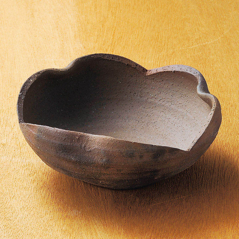 山万 07424-660 炭化窯変割山椒向付(信楽焼)  1個（ご注文単位1個）【直送品】