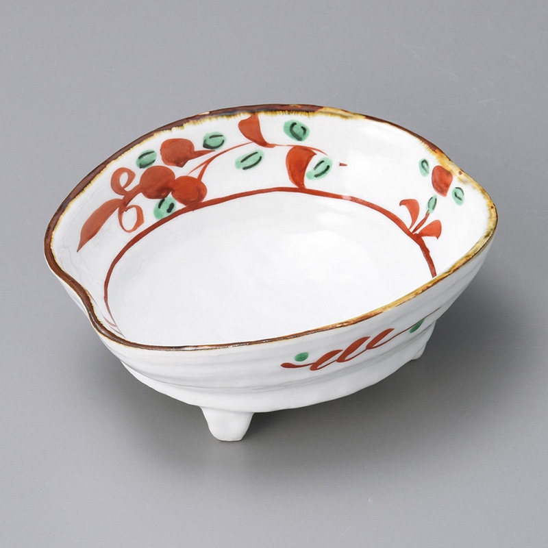 山万 07806-550 赤絵三ツ足向付(小)  1個（ご注文単位1個）【直送品】