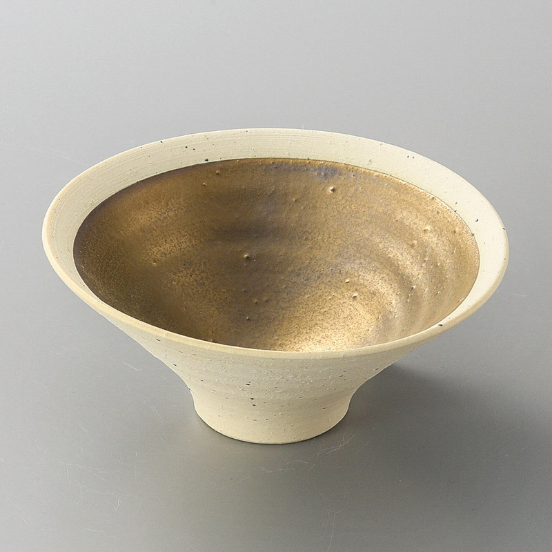 山万 08007-660 焼〆金彩5.1そり鉢(信楽焼) 1個（ご注文単位1個）【直送品】