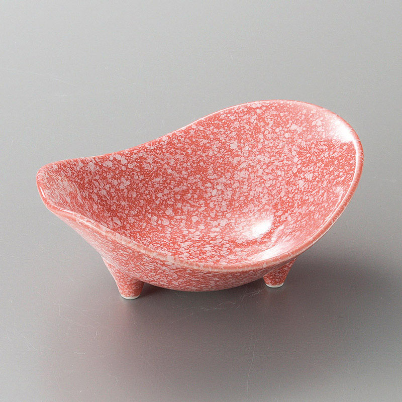 山万 07915-130 柿釉白吹三ッ足向付  1個（ご注文単位1個）【直送品】