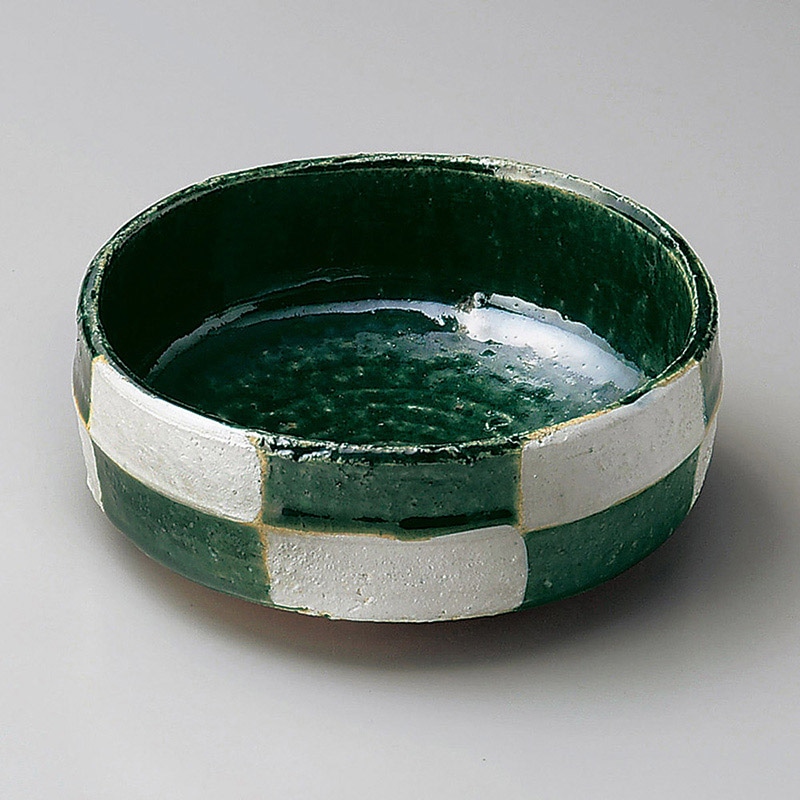 山万 07902-290 銀彩織部市松切立5寸鉢  1個（ご注文単位1個）【直送品】