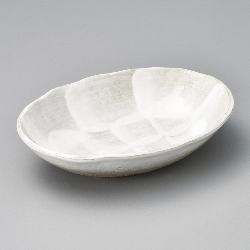 山万 08309-550 乳白志野5.6だ円鉢  1個（ご注文単位1個）【直送品】