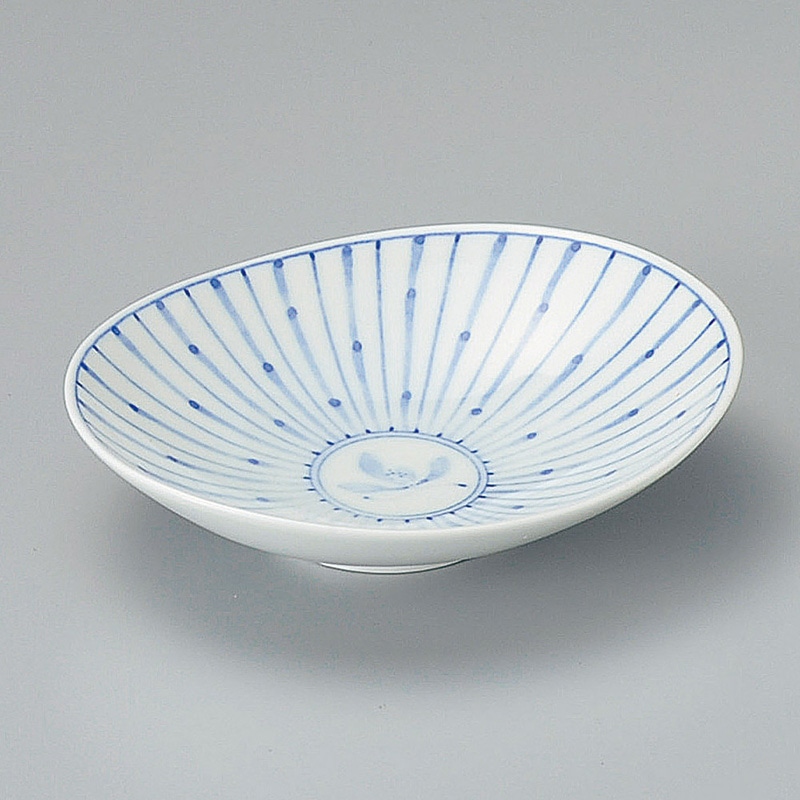 山万 08310-730 十草蘭楕円皿(中)(有田焼)  1個（ご注文単位1個）【直送品】