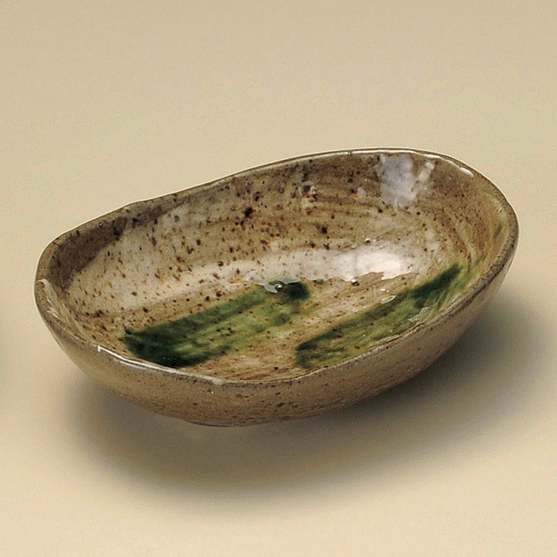 山万 08323-310 黄瀬戸オリベだ円小鉢  1個（ご注文単位1個）【直送品】