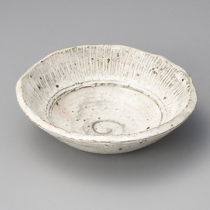 山万 08218-510 粉引くし目4.5鉢  1個（ご注文単位1個）【直送品】