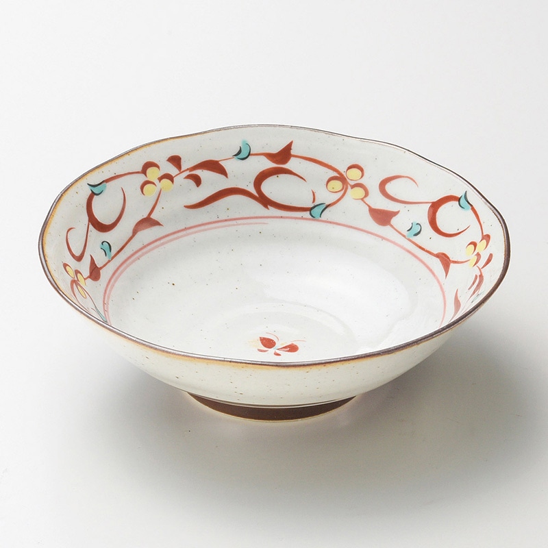 山万 08411-730 赤絵唐草平小鉢(有田焼)  1個（ご注文単位1個）【直送品】