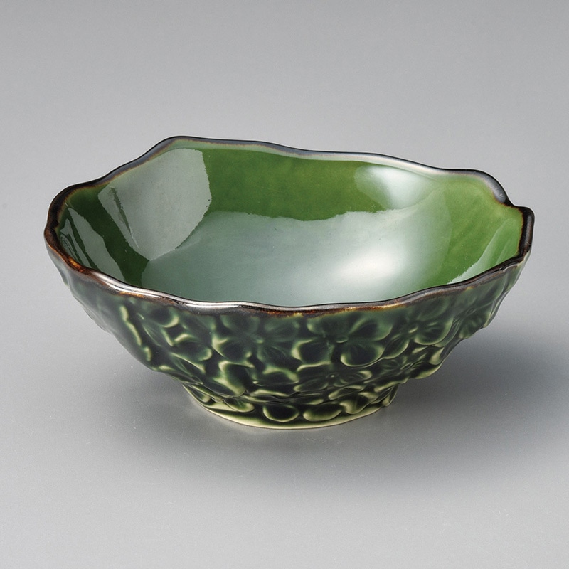 山万 08501-450 グリーン花 平小鉢 1個（ご注文単位1個）【直送品】