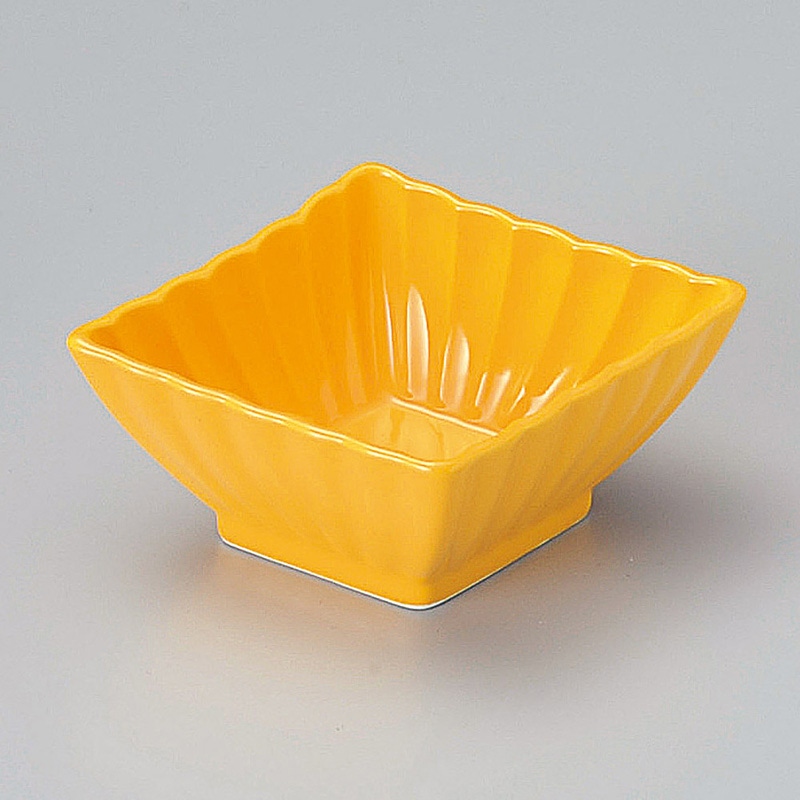 山万 08416-430 黄菱形小鉢  1個（ご注文単位1個）【直送品】