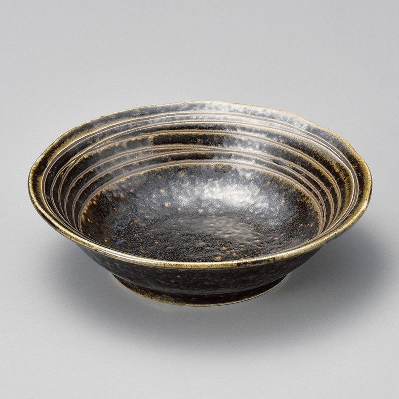 山万 08526-190 黒イラボらいん4.0浅鉢  1個（ご注文単位1個）【直送品】