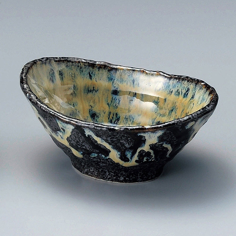 山万 08702-100 伊賀うのふ乱十草舟形小鉢  1個（ご注文単位1個）【直送品】