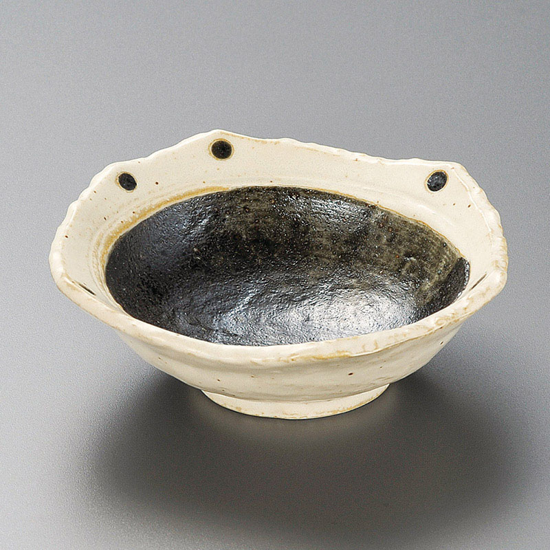 山万 08506-100 和黒ちぎり型 取鉢 1個（ご注文単位1個）【直送品】