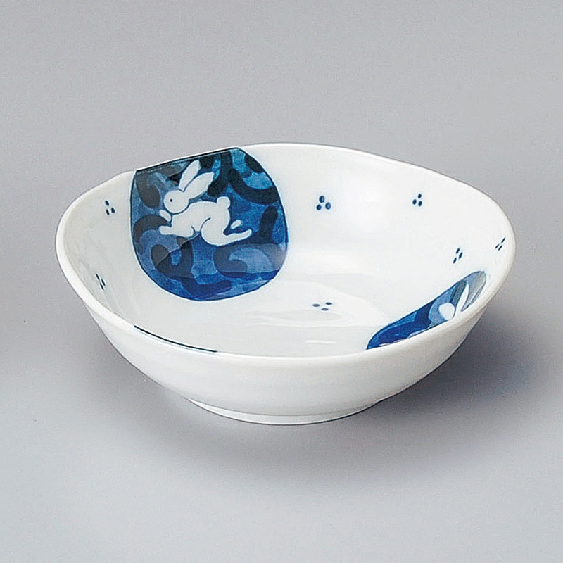 山万 08725-190 丸紋うさぎ4.0鉢  1個（ご注文単位1個）【直送品】