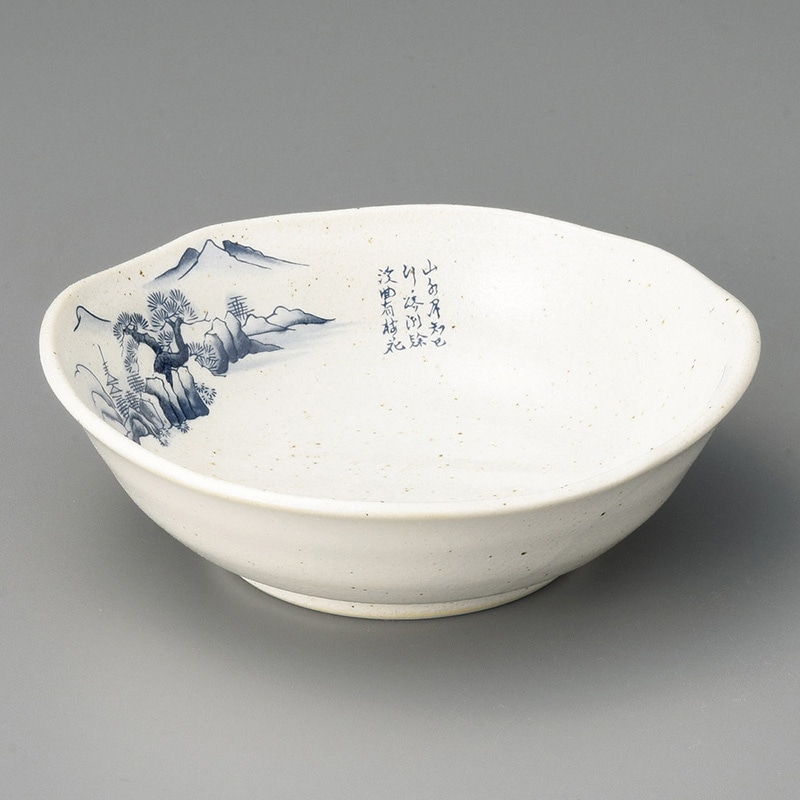 山万 08630-440 粉引山水4.0鉢  1個（ご注文単位1個）【直送品】