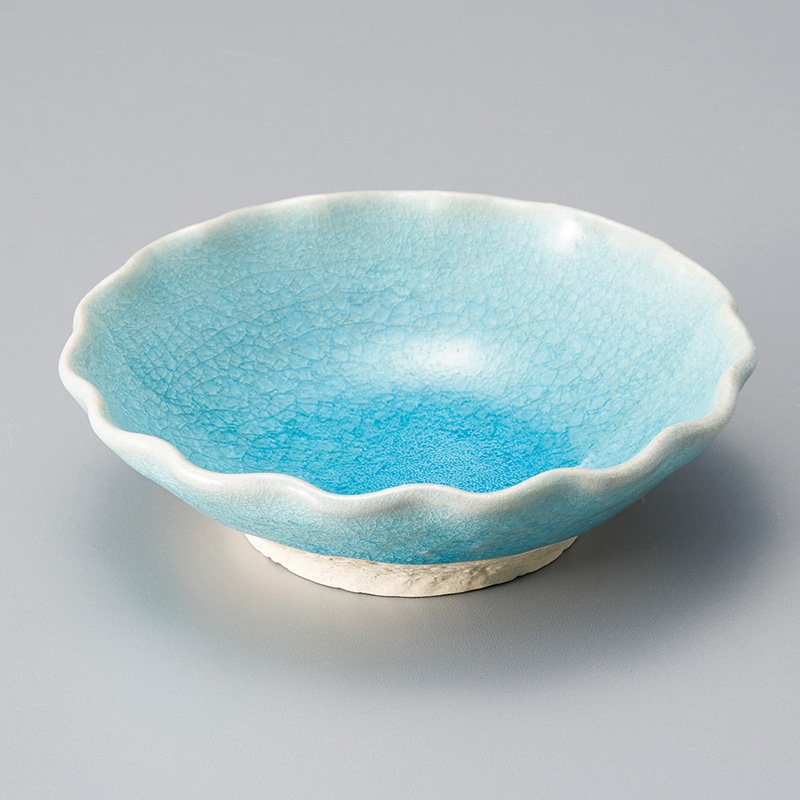 山万 08629-570 トルコブルー輪花4.5鉢  1個（ご注文単位1個）【直送品】