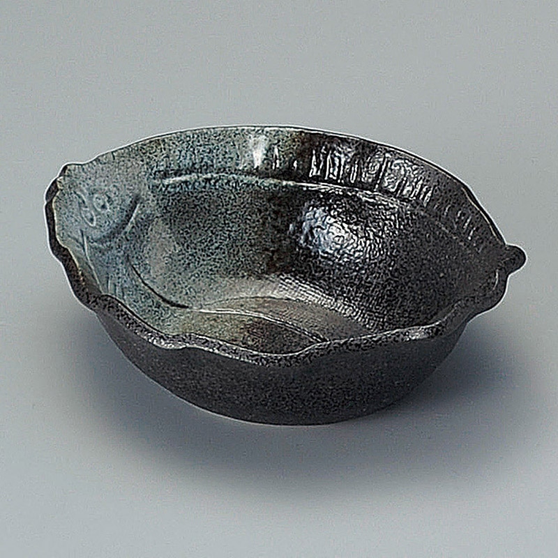 山万 08820-550 天目白吹ひらめ小鉢  1個（ご注文単位1個）【直送品】