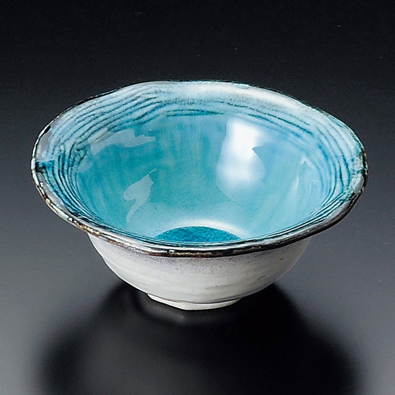 山万 08822-100 均窯スカイBLストライプ36鉢 1個（ご注文単位1個）【直送品】