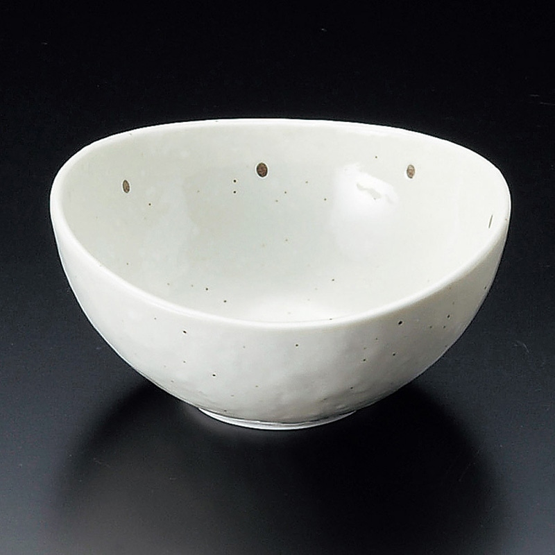 山万 08919-190 粉引ドット楕円4.0鉢  1個（ご注文単位1個）【直送品】