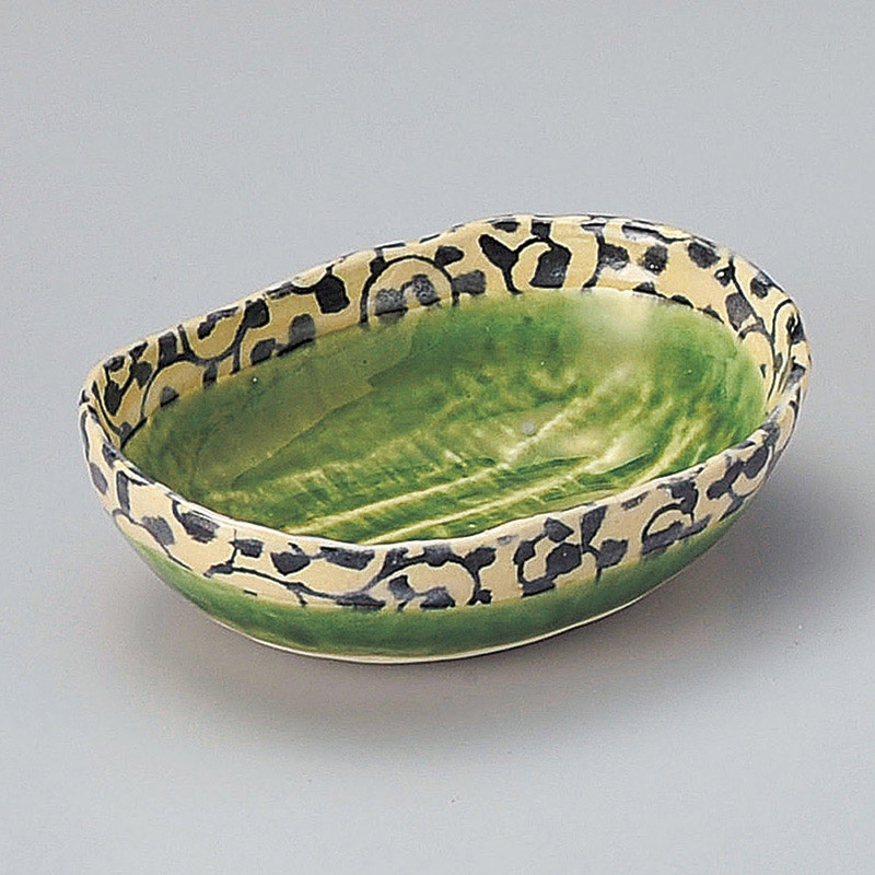 山万 08806-510 唐草織部楕円小鉢  1個（ご注文単位1個）【直送品】