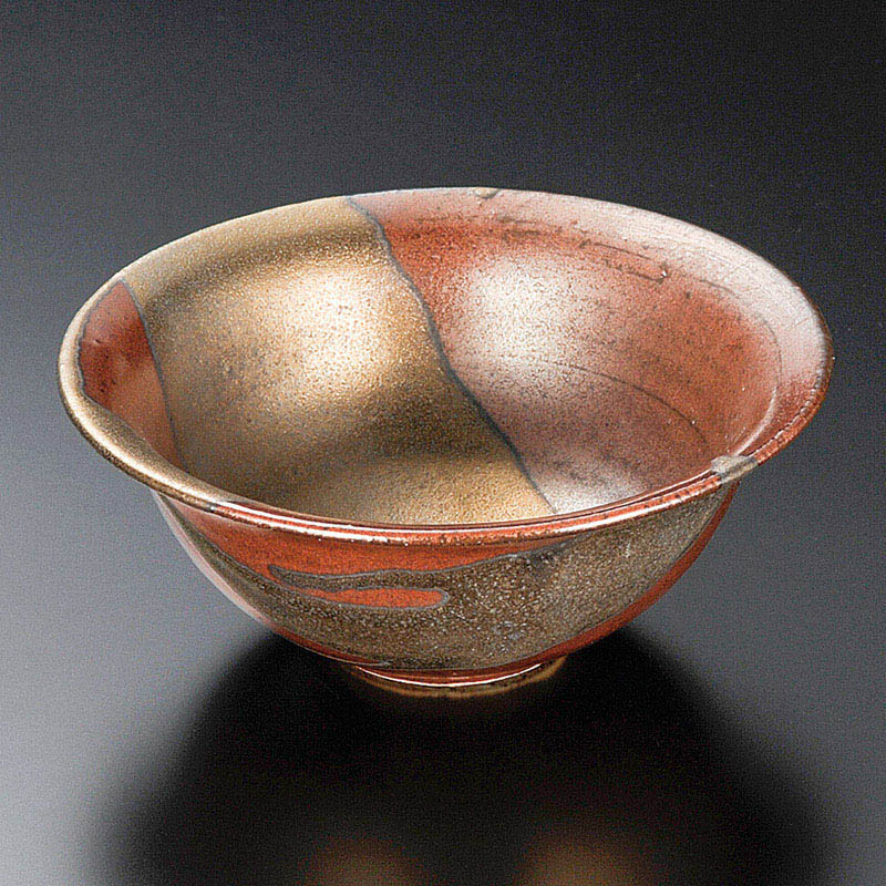 山万 09008-660 柿釉金彩4.4小鉢(信楽焼)  1個（ご注文単位1個）【直送品】
