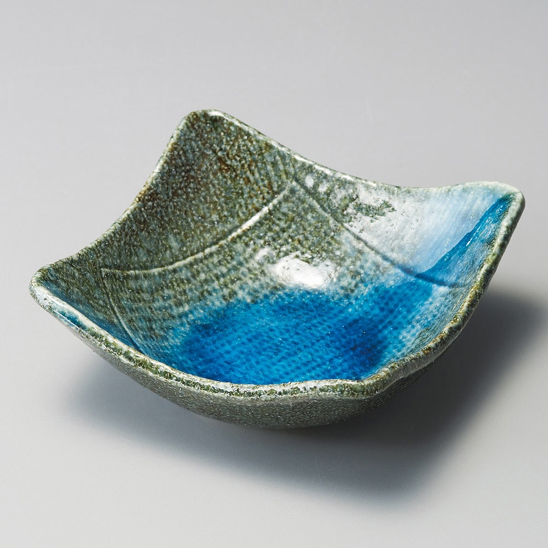 山万 09106-130 青流し角小鉢 1個(ご注文単位1個)【直送品】