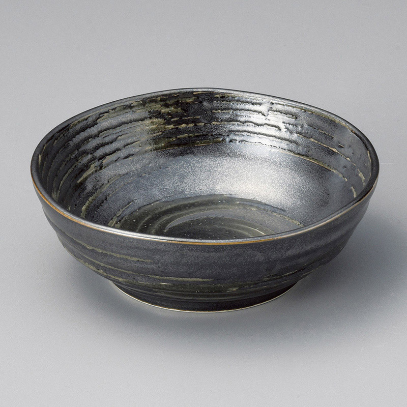 山万 09211-130 黒渦小鉢 1個(ご注文単位1個)【直送品】