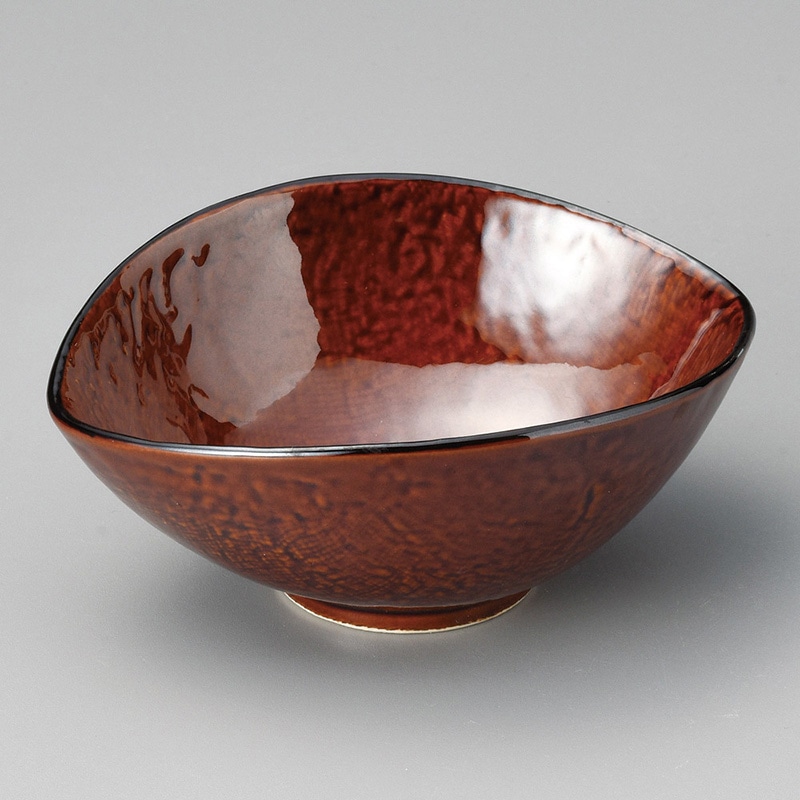 山万 09109-130 アメ釉レモン型小鉢 1個(ご注文単位1個)【直送品】