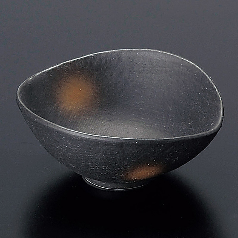 山万 09121-100 黒備前楕円小鉢 1個(ご注文単位1個)【直送品】