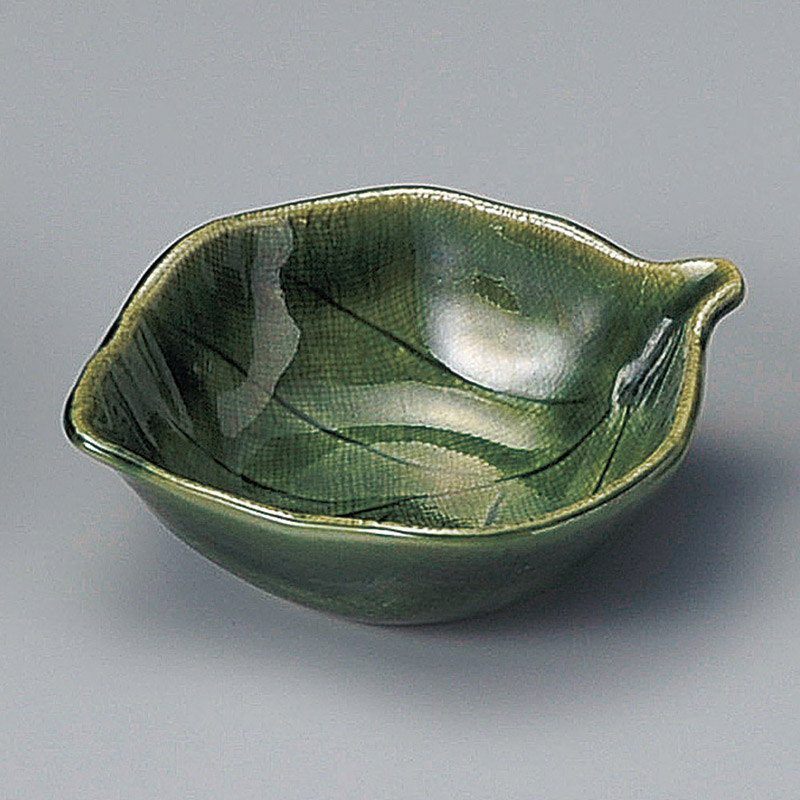 山万 09210-570 織部木の葉小鉢 1個(ご注文単位1個)【直送品】
