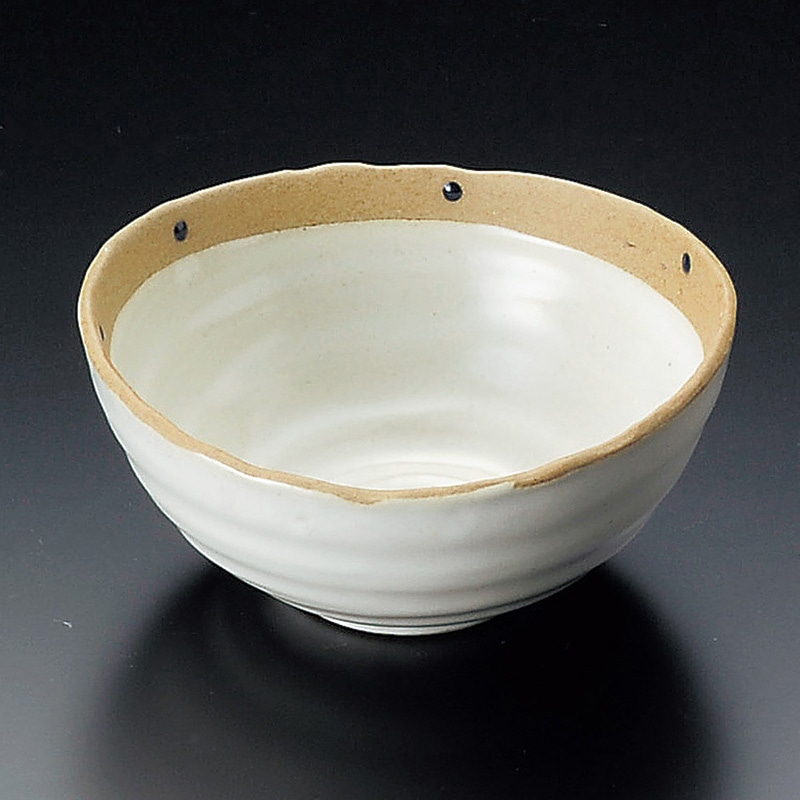 山万 09509-310 白ドット小鉢  1個（ご注文単位1個）【直送品】