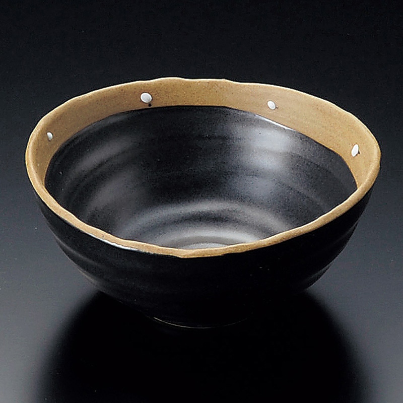 山万 09510-310 黒ドット小鉢  1個（ご注文単位1個）【直送品】