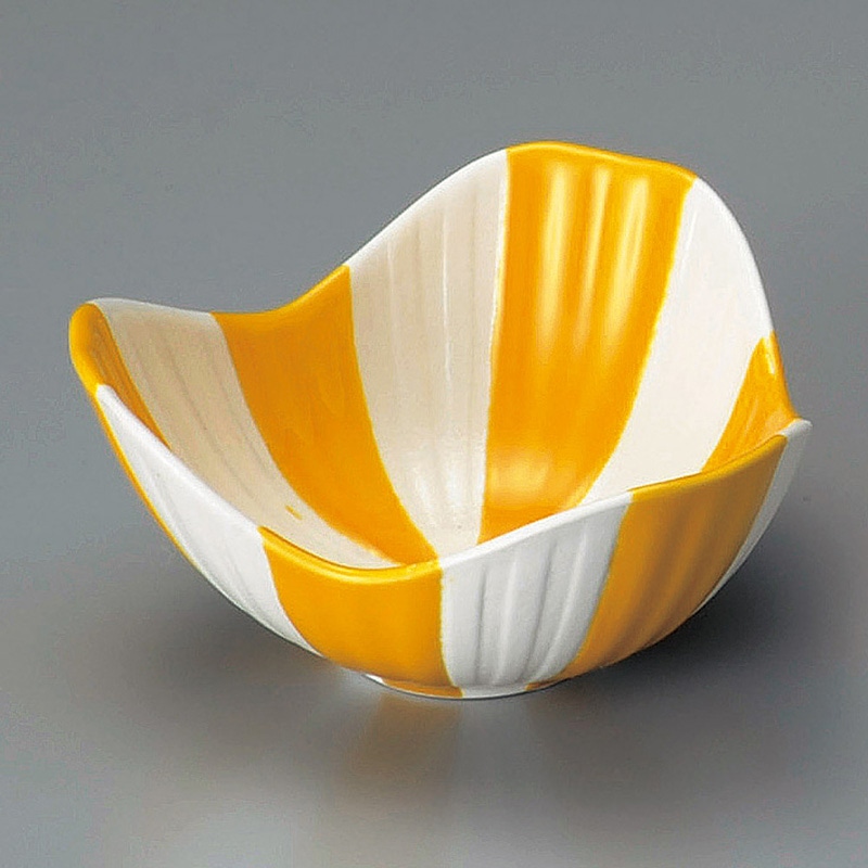 山万 09304-140 黄釉割山椒4.0小鉢  1個（ご注文単位1個）【直送品】