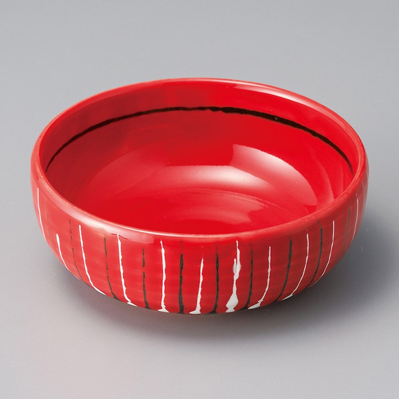 山万 09416-440 朱赤十草12cm丸鉢  1個（ご注文単位1個）【直送品】