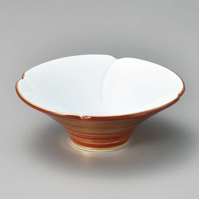 山万 09302-430 赤巻き金渦朝顔小鉢  1個（ご注文単位1個）【直送品】