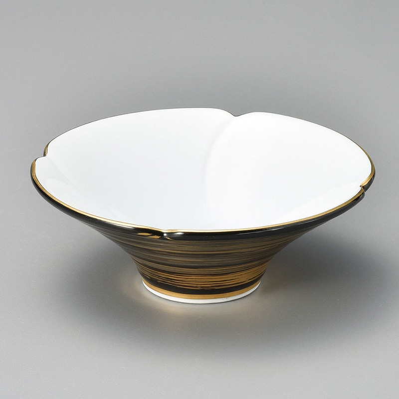 山万 09303-430 黒巻き金渦朝顔小鉢  1個（ご注文単位1個）【直送品】