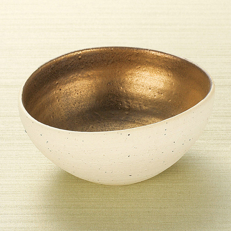 山万 09313-660 焼〆金彩4.0楕円小鉢(信楽焼 1個(ご注文単位1個)【直送品】