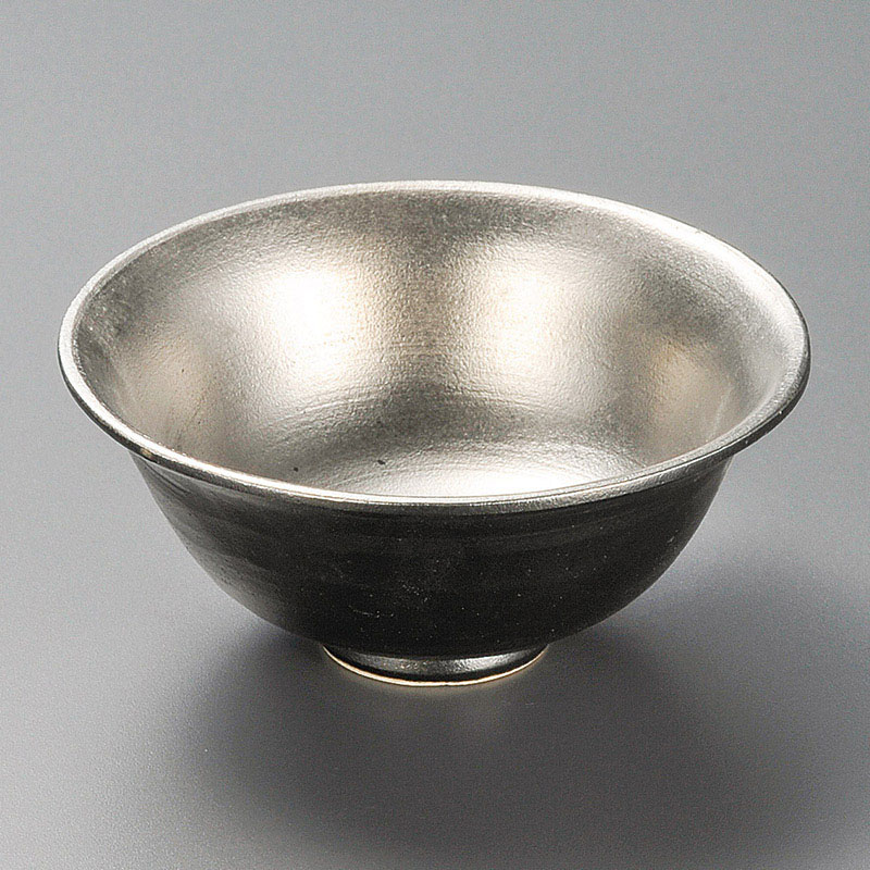 山万 09308-450 天目内プラチナ四寸反小鉢 1個(ご注文単位1個)【直送品】