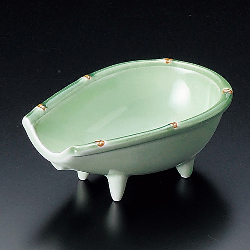 山万 09410-550 緑彩箕型小鉢 1個(ご注文単位1個)【直送品】