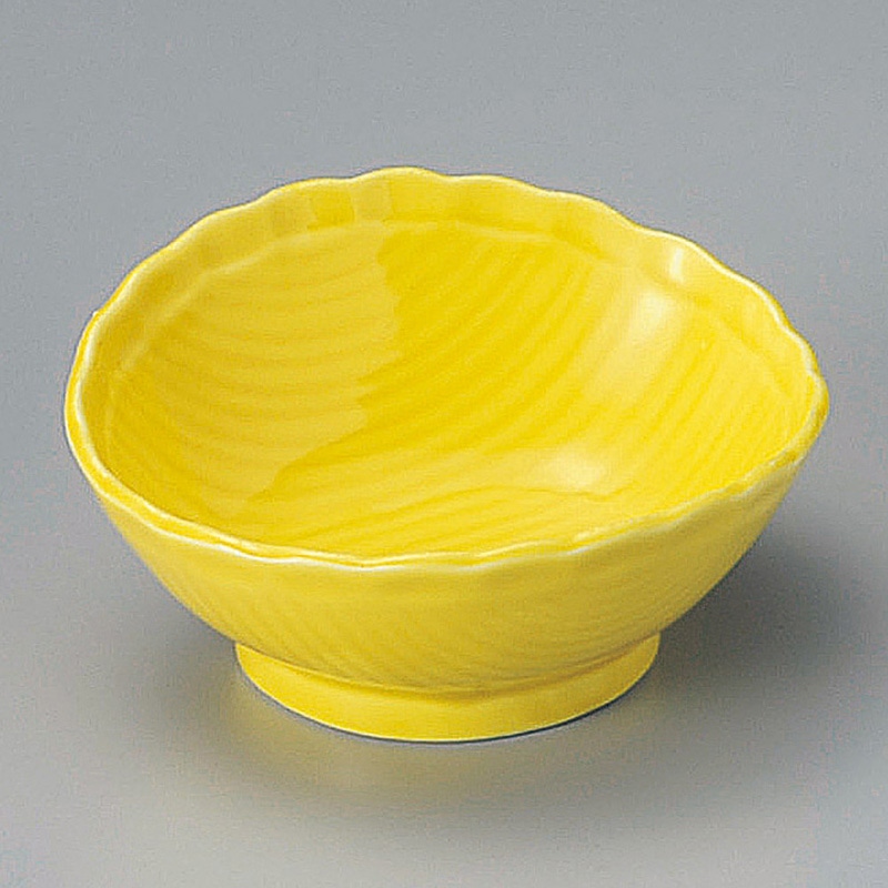 山万 09903-550 黄楕円小鉢 1個(ご注文単位1個)【直送品】